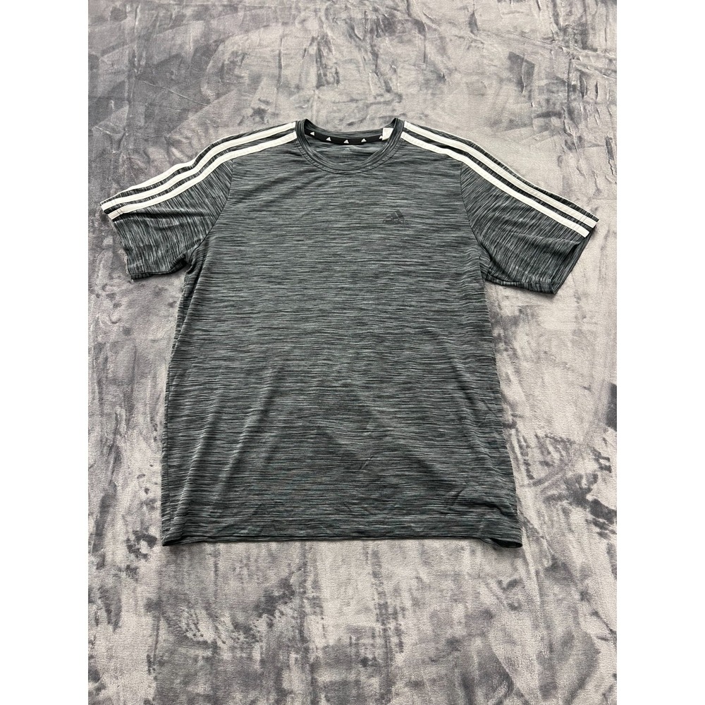 Adidas Primegreen Aeroready Tennis T Shirt Men M Heathered Gray Moisture Wicking - Picture 1 of 7